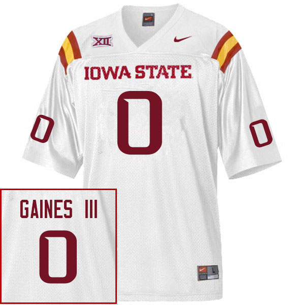 Men #0 Greg Gaines III Iowa State Cyclones College Football Jerseys Sale-White